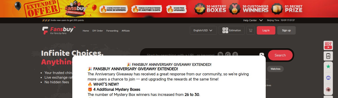 FansBuy official offer